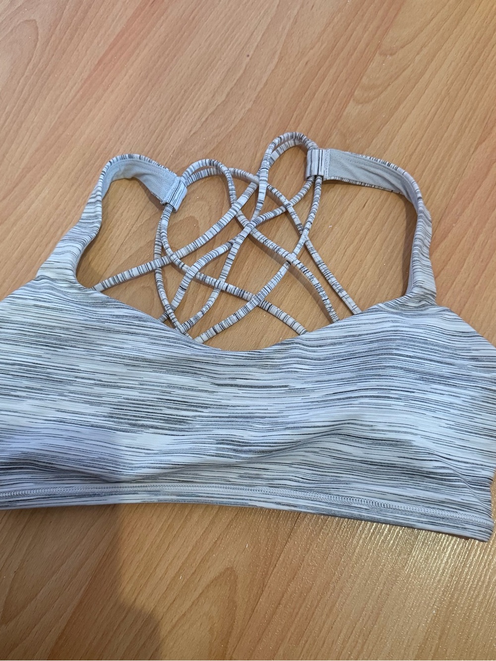 Lululemon Strappy Light Gray Space-Dye Sports Bra